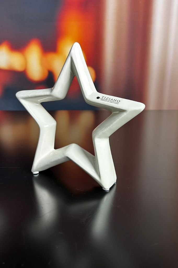 Deko Stern Saphira creme-weiß