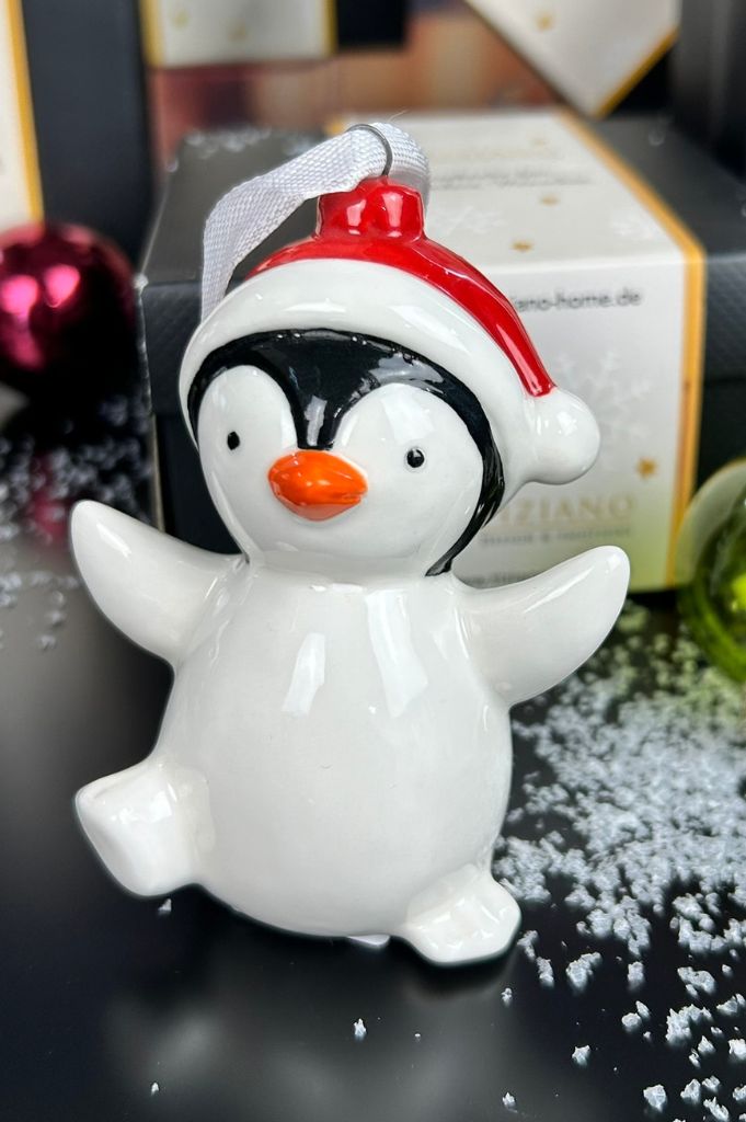 Deko Baumhänger Pinguin Skipper 8cm dekoriert