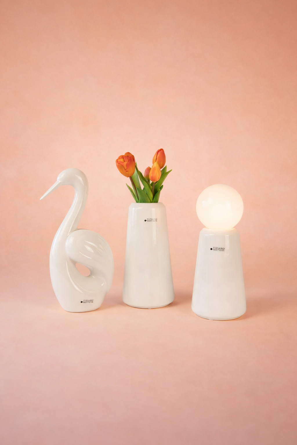 Dekoset Vogel Splendido+Vase Luminara
