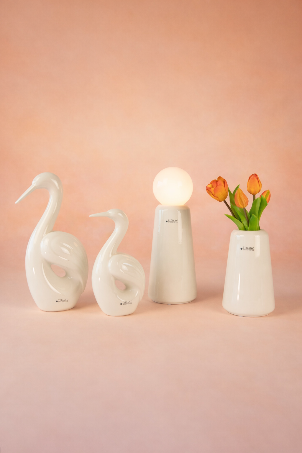 Dekoset Vogel Splendido+Vase Luminara