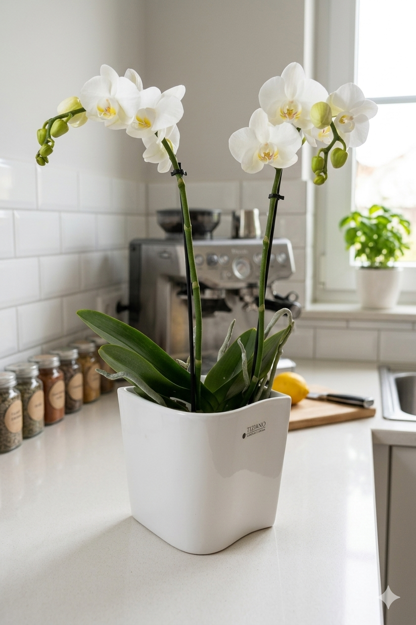 Orchideenkübel Napoli 12,5cm creme-weiß