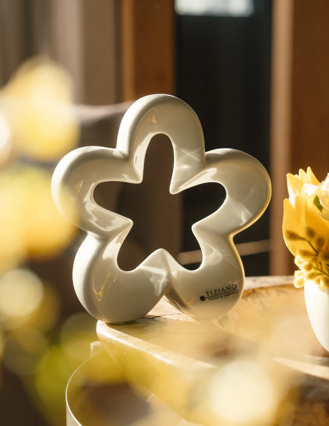 Deko Blume Alisa creme-weiß