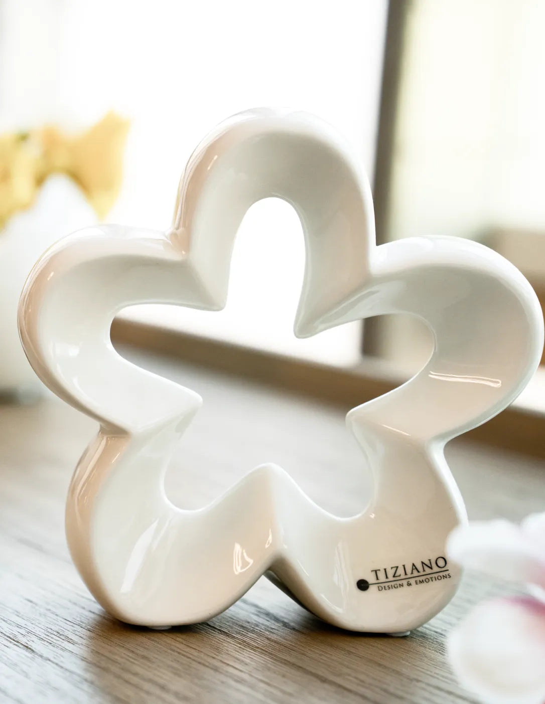 Deko Blume Alisa creme-weiß