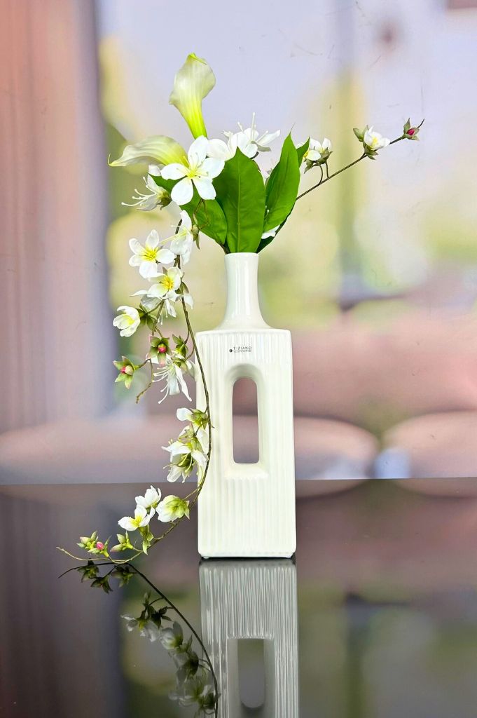 Solifleurvase Torino creme-weiß