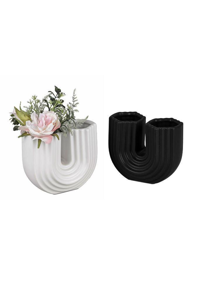 U-Vase Stripes 15cm farbig