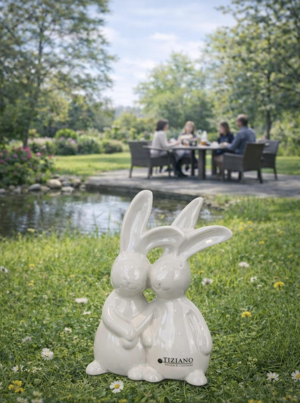 Hasenpaar Eddi 17cm creme-weiß