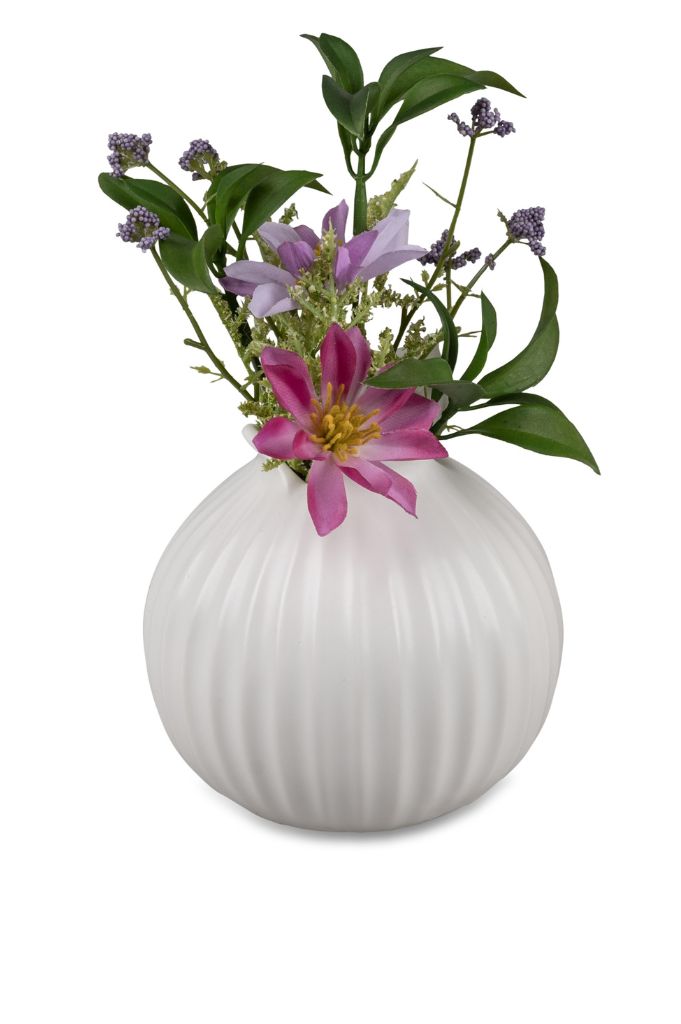 Vase bauchig 15cm weiß matt