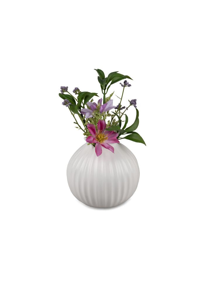 Vase bauchig 15cm weiß matt