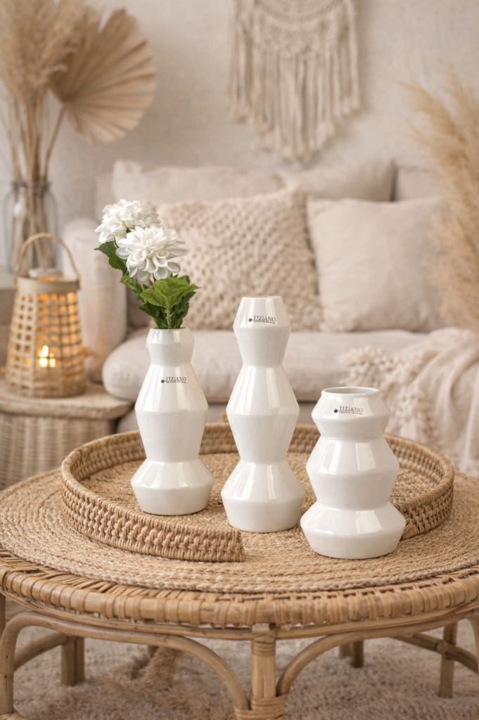 Vase Silandro creme-weiß