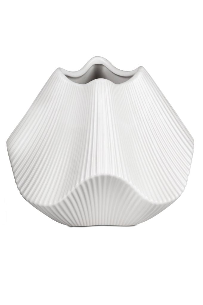 Vase Stripes 18cm creme-weiß & schwarz
