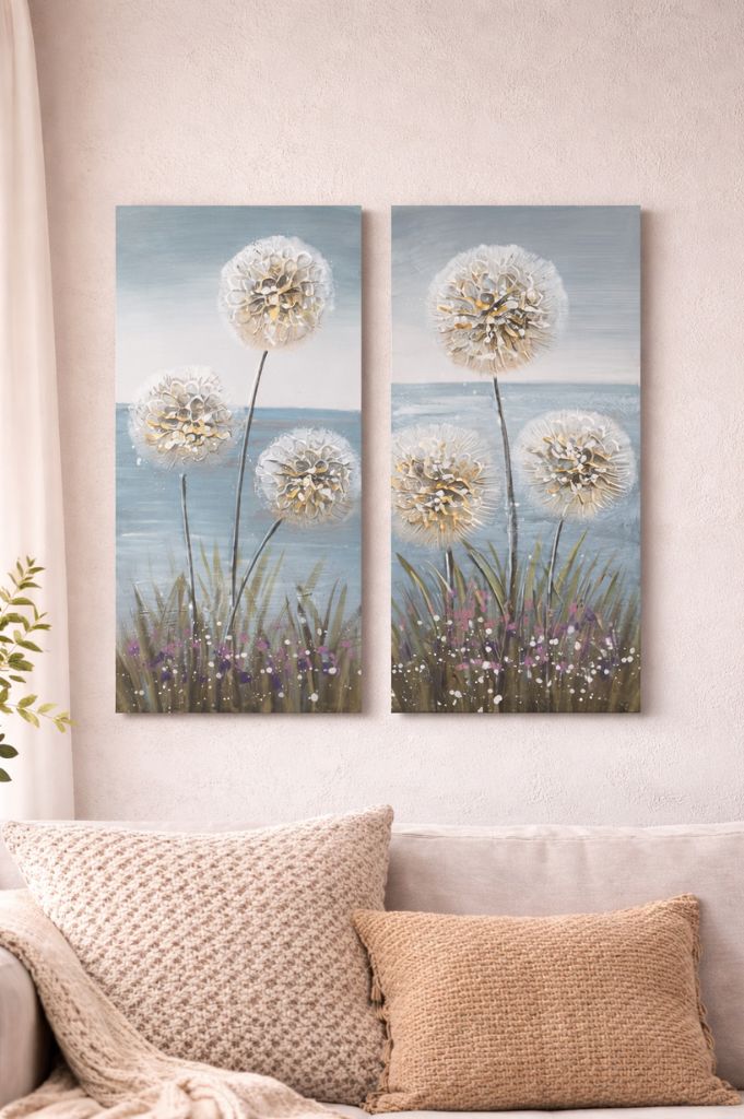 Deko Wandbild Pusteblumen 30x60cm in 2 Versionen