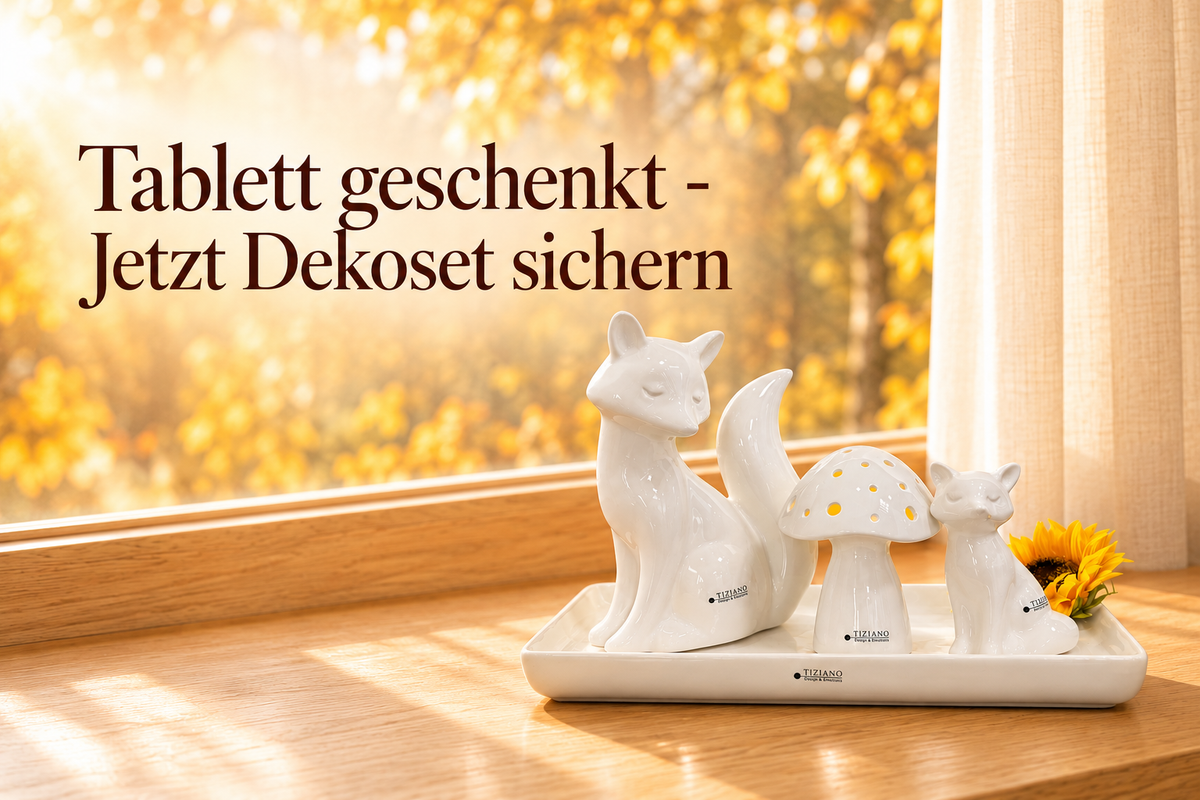 Deko auf Tabletts