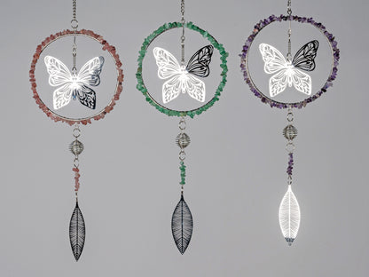 Deko Hänger Schmetterling im Ring mit Steinen
