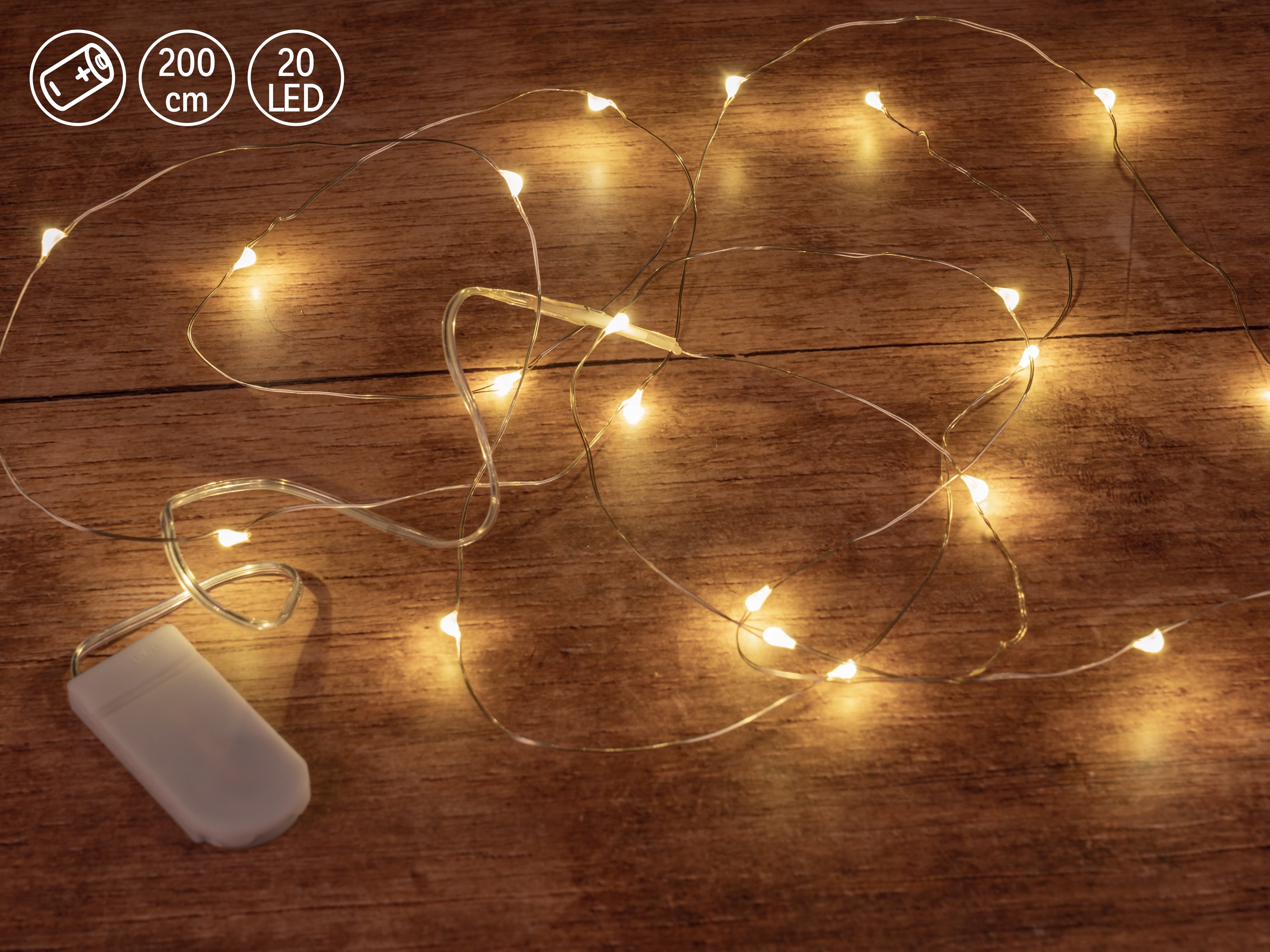 Lichtgirlande 200cm mit 20 LED Mini