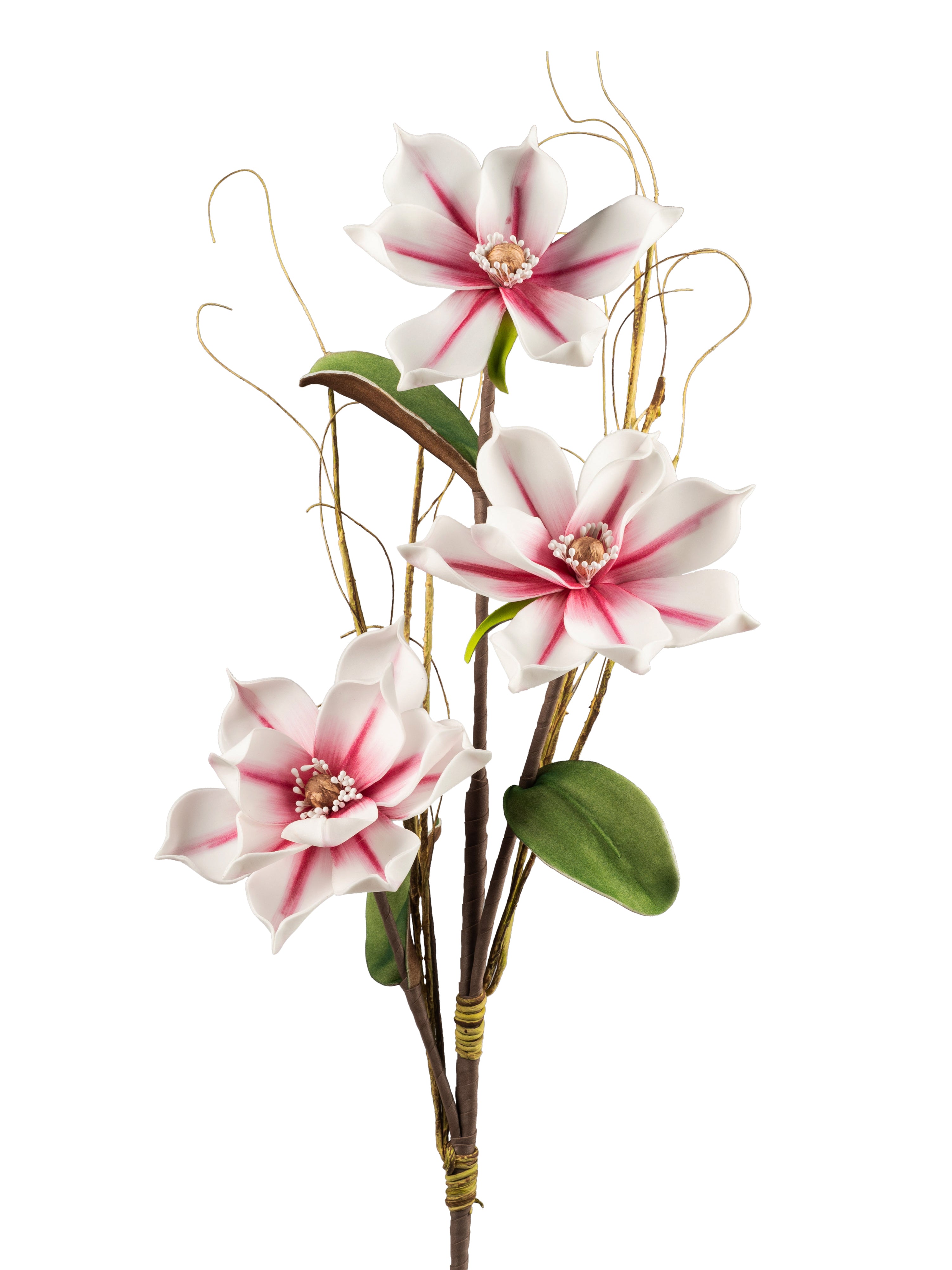 Deko Foam Magnolie 106cm pink-weiß