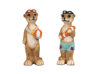 Deko Erdmännchen 20cm Badegast dekoriert