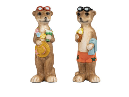 Deko Erdmännchen 20cm Badegast dekoriert