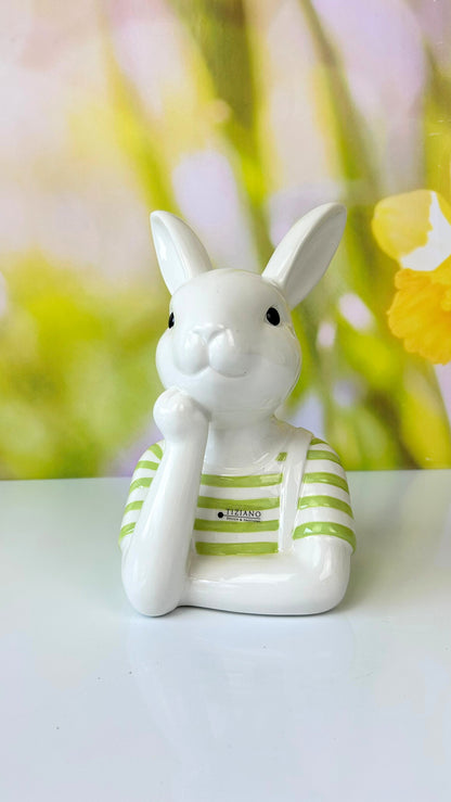 Büste Hase Enzo creme/lila & creme/grün