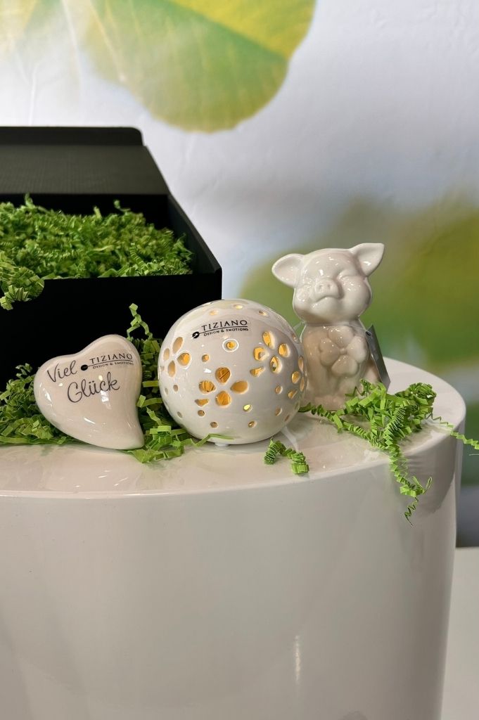 Geschenkbox Lichtkugel Pallina LED+Gigi+Amore Viel Glück