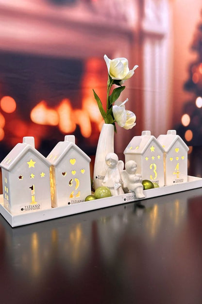 Adventset Metallschale Legri mit Engel Nora+Haus Marana