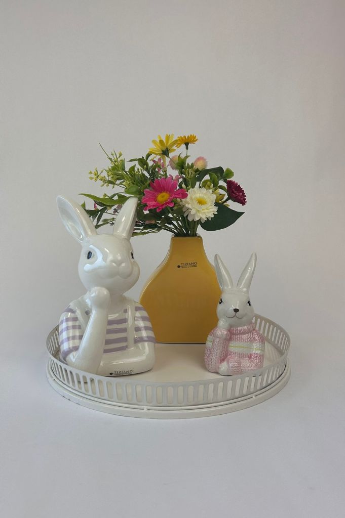 Dekoset Hasenbüsten creme & rosa