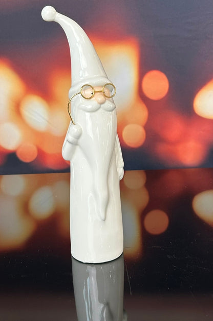 Deko Santa Sergio mit Brille creme-weiß