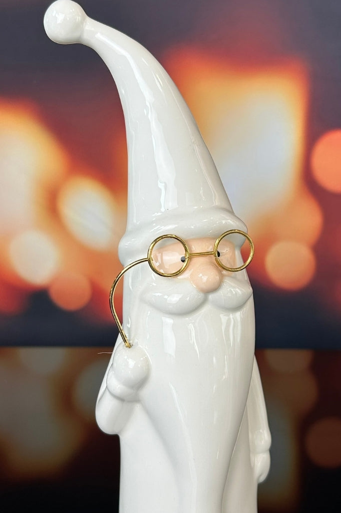 Deko Santa Sergio mit Brille creme-weiß