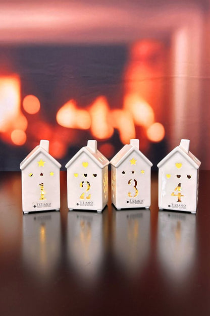 Adventset Metallschale Legri mit Haus Marana+Ebbio
