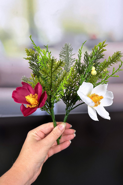 Tischdeko Tanne-Christrose 22cm bordeaux