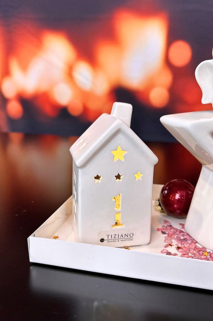 Adventset Metallschale Legri mit Haus Marana+Ebbio