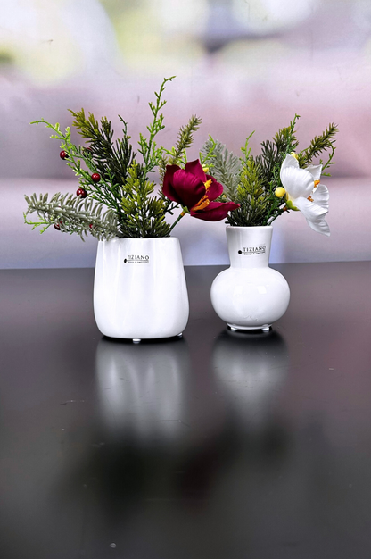 Tischdeko Tanne-Christrose 22cm bordeaux