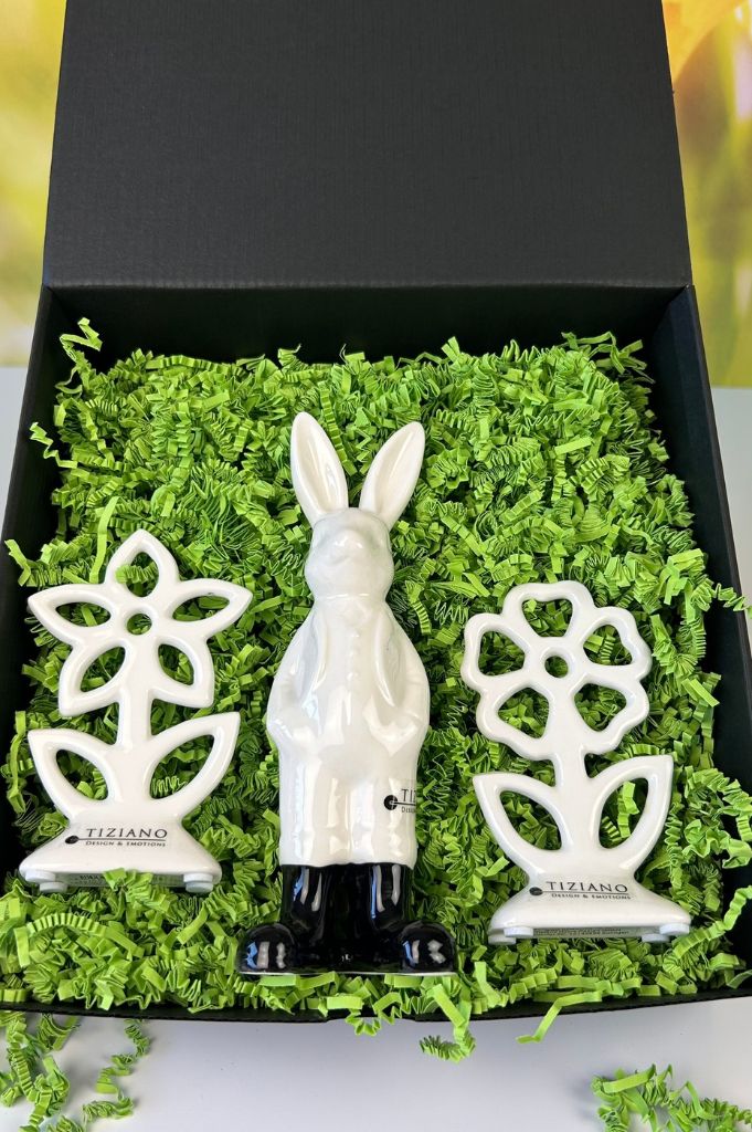 Geschenkbox M mit Blumen Mesola und Hase Aldo