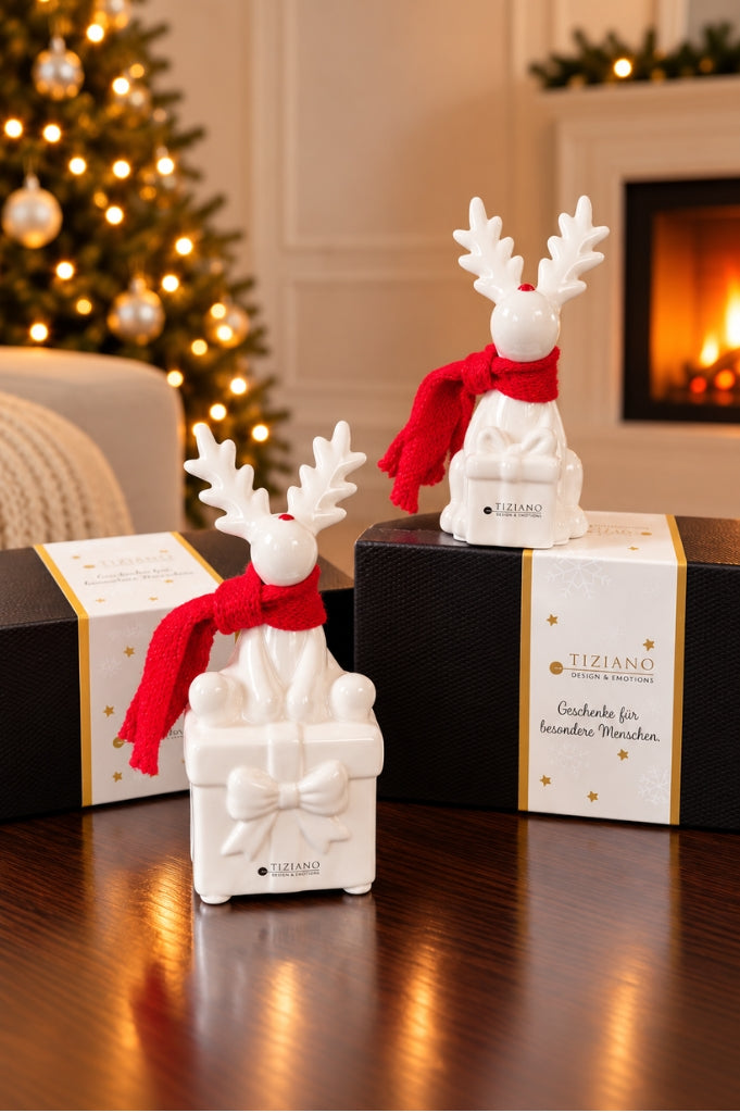 2er Set Rentier Rudolph mit Geschenk creme in Geschenkbox