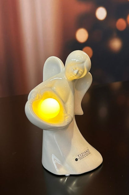 Engel Laila Herz stehend mit LED