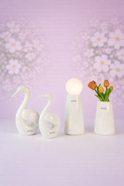 Dekoset Vogel Splendido L+Vase Luminara mit LED Birne