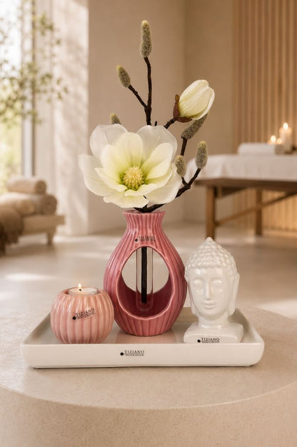 Dekoset Tablett Sendina mit Sumana und Vase Prisma