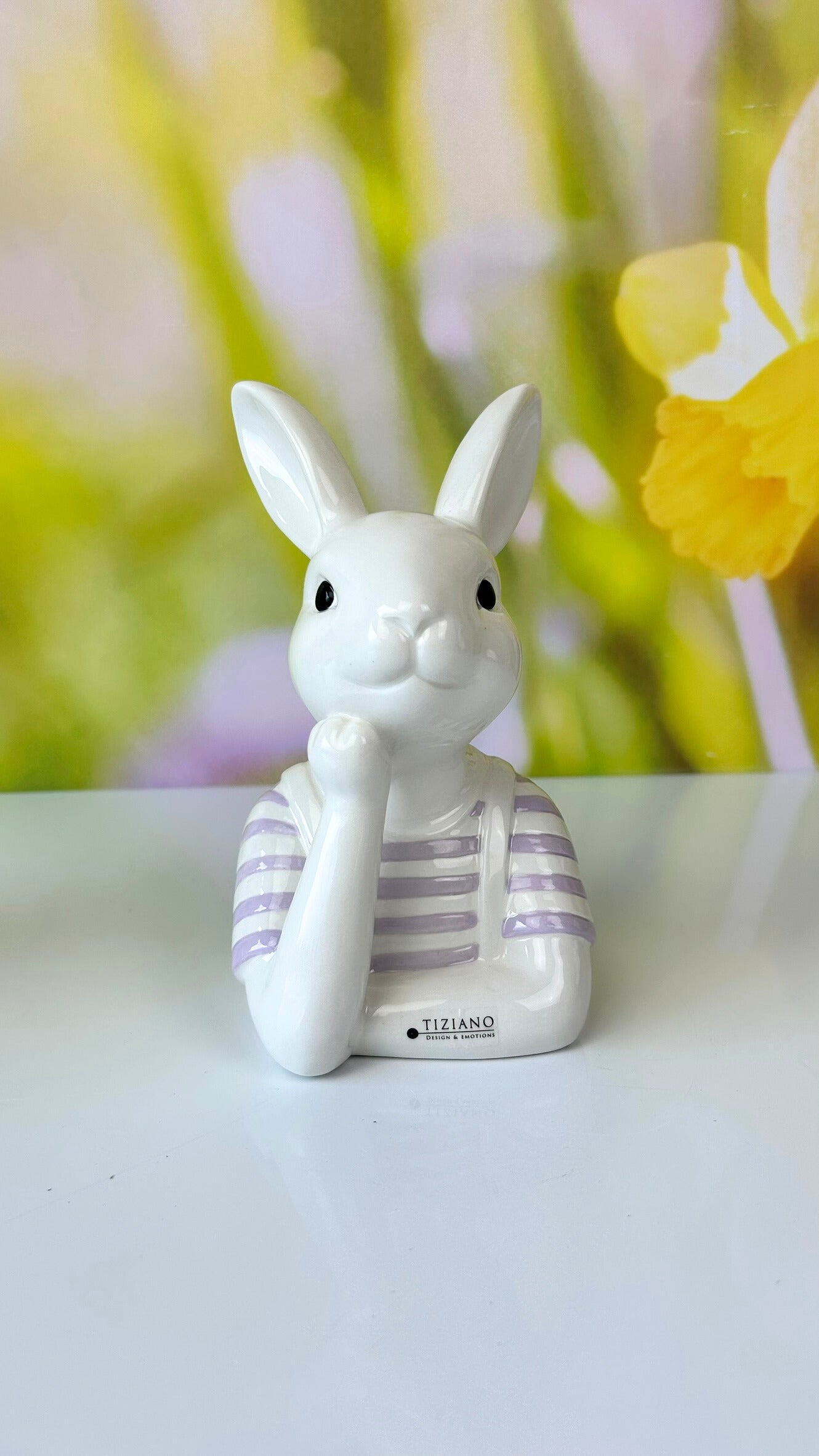 Büste Hase Enzo creme/lila & creme/grün