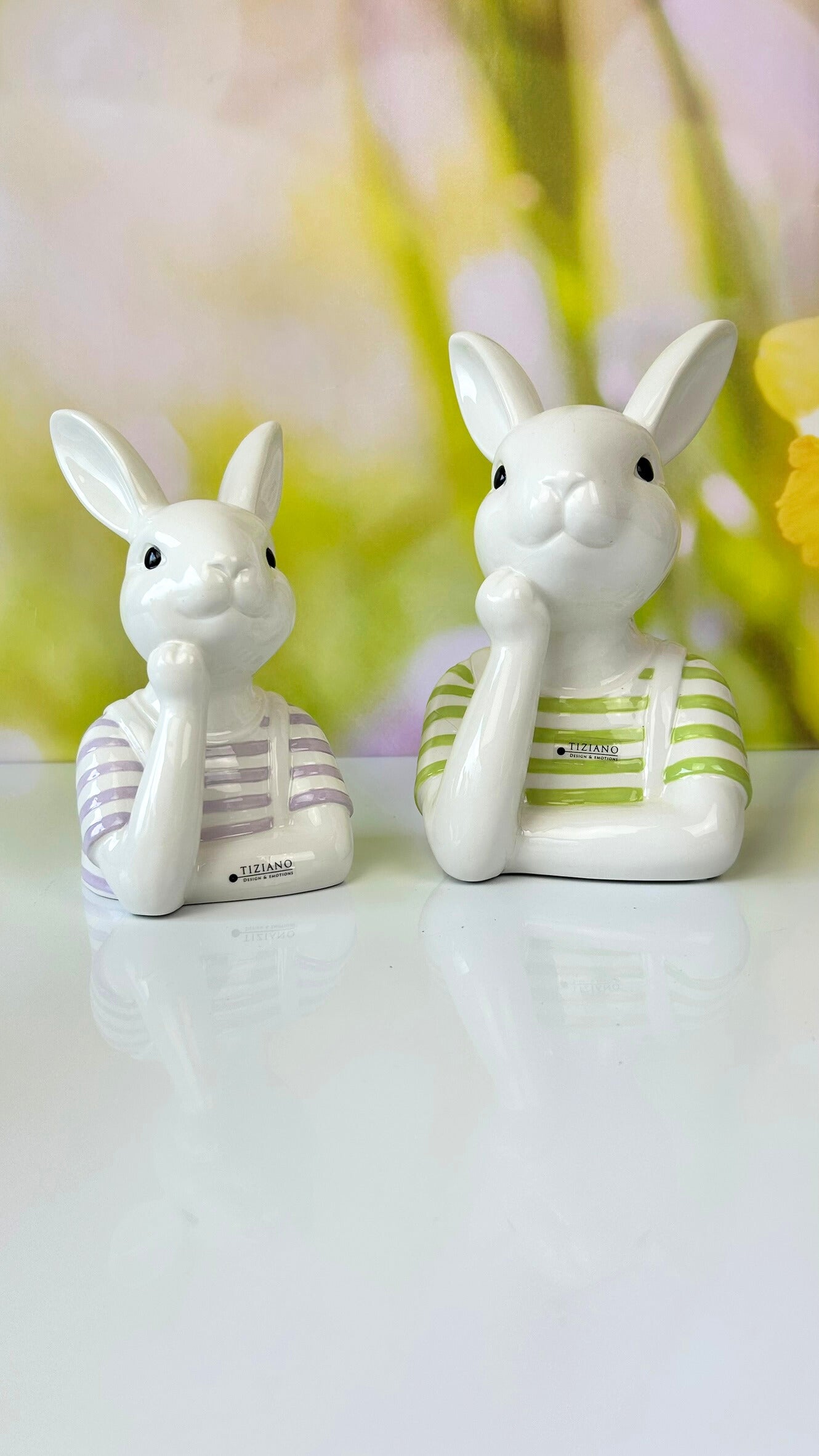 Büste Hase Enzo creme/lila & creme/grün