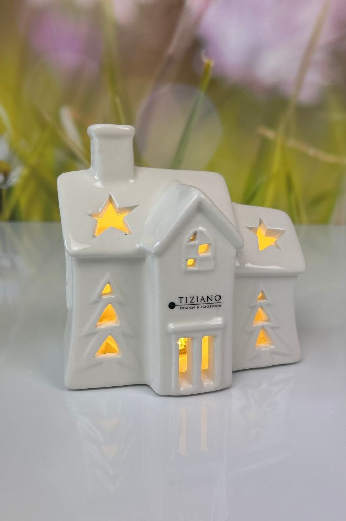 Deko Haus Pedaso LED creme-weiß