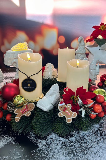 Adventskranz mit Kerze Sotto LED+Bus Caso+Herbie+Sam