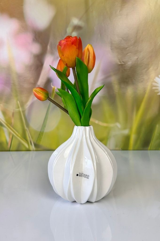 Vase Alba creme-weiß