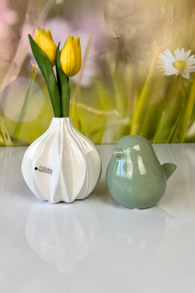 Vase Alba creme-weiß