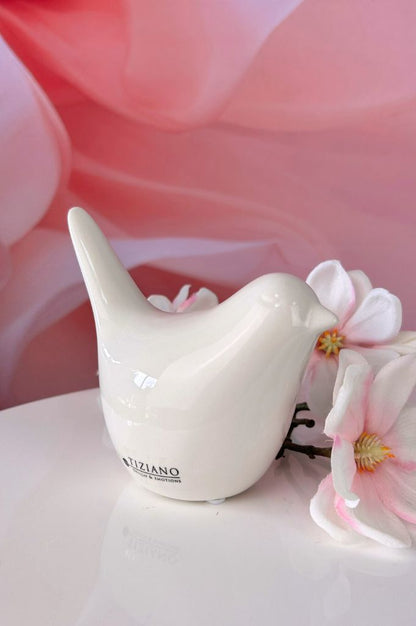 Deko Vogel Alfredo creme-weiß