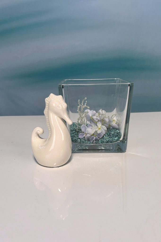 Glas Alone mit Seepferd Morana