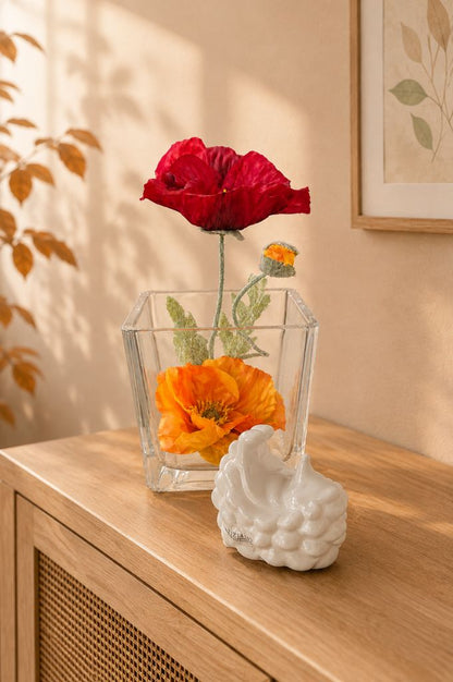 Dekoset Glas Alone mit Igel Max und Blumendeko