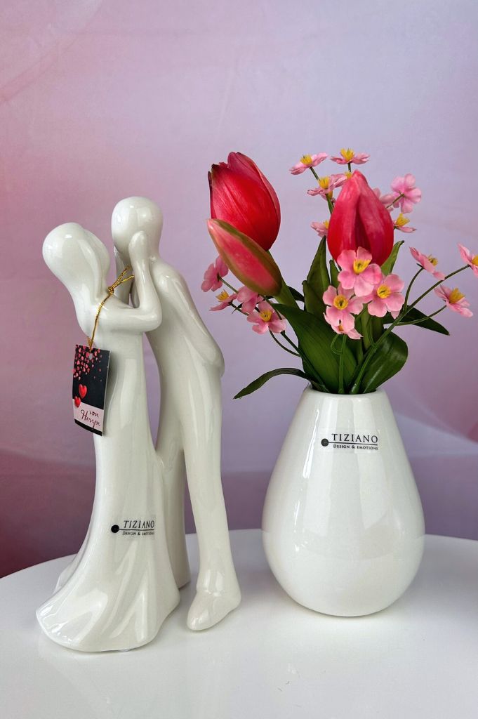 Dekoset Dekofigur Amorino umarmend+LED Kugel Roviano