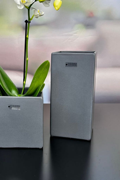 Vase Ascoli 24cm grau matt