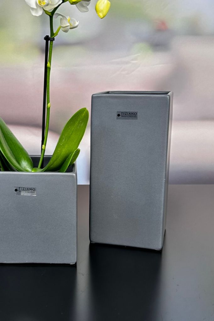 Vase Ascoli 24cm grau matt