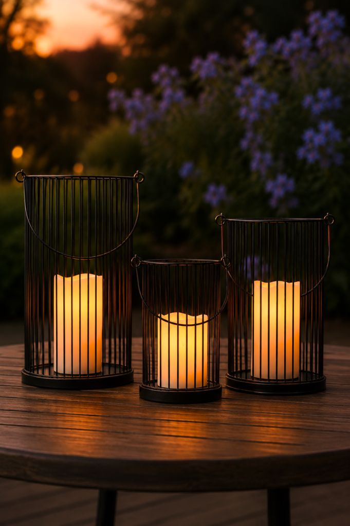 LED Kerze Atlanta in Metallhalter schwarz
