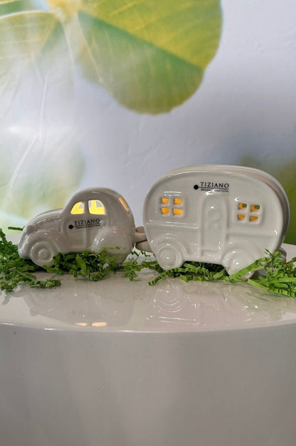 Geschenkbox Auto Milo+Wohnwagen Casina creme-weiß